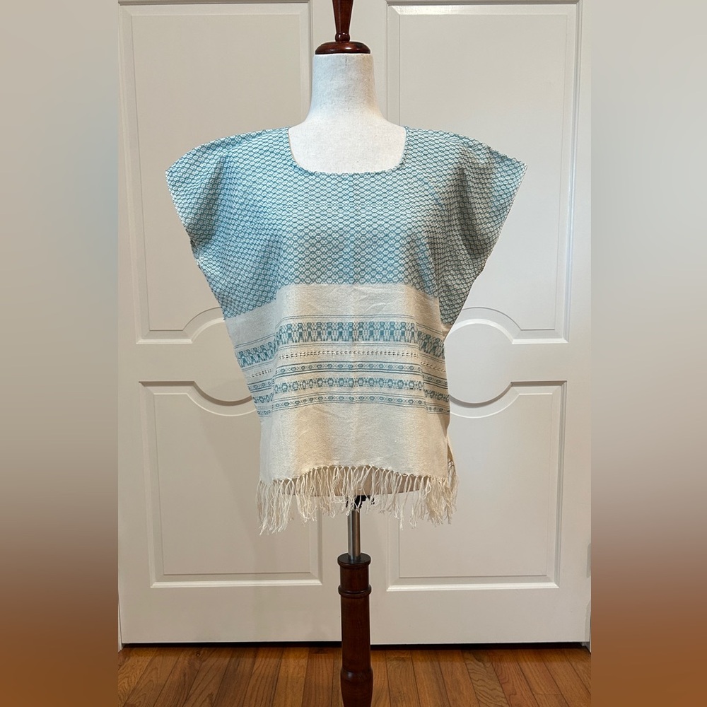 Treadle Loom blouse made in Oaxaca Mexico. Handmade top, Artisanal made.